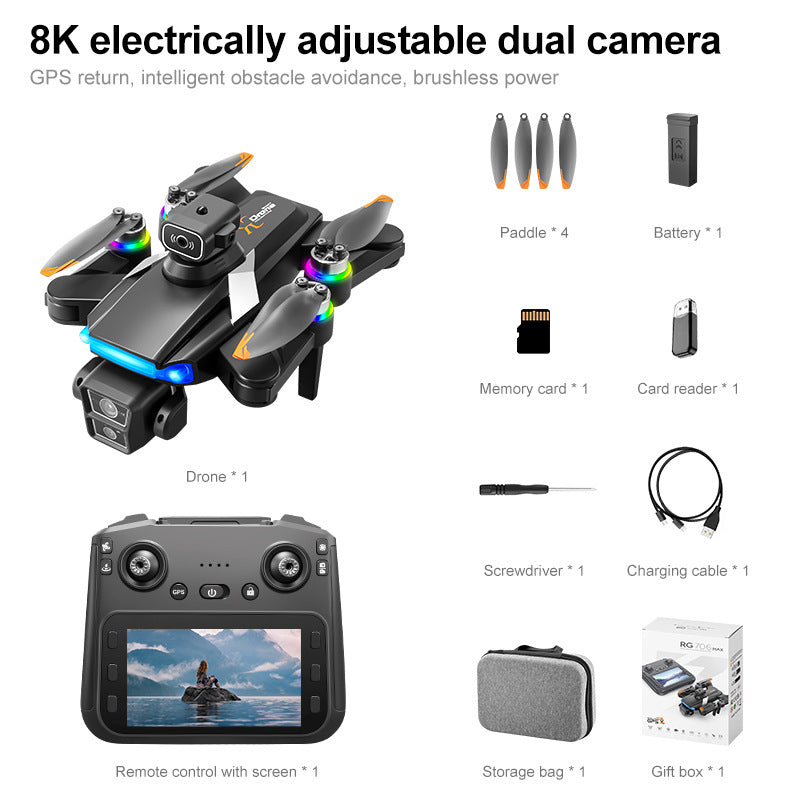 RG706MAX Drone strap4.5Inch Screen Control Brushless GPS Obstacle Avoidance Dual Camera Aerial Photography Remote Control Drone