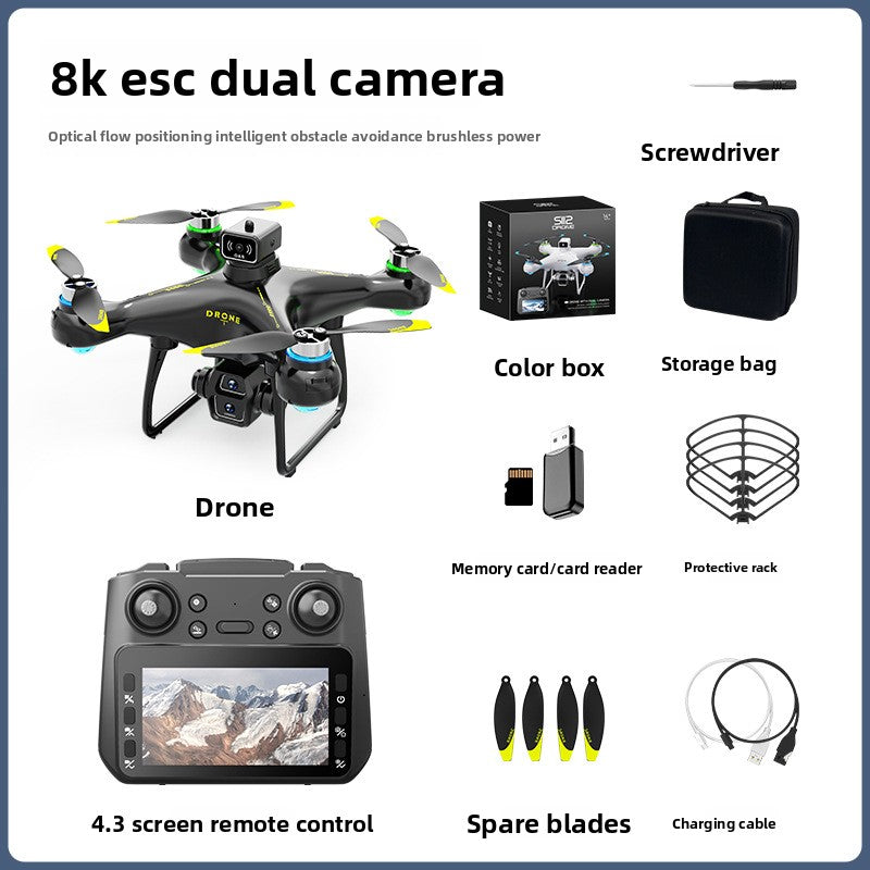 New Product S112Brushless drone aerial photography high-definition aircraft with large screen control8K Long Battery Life Remote Control Airplane