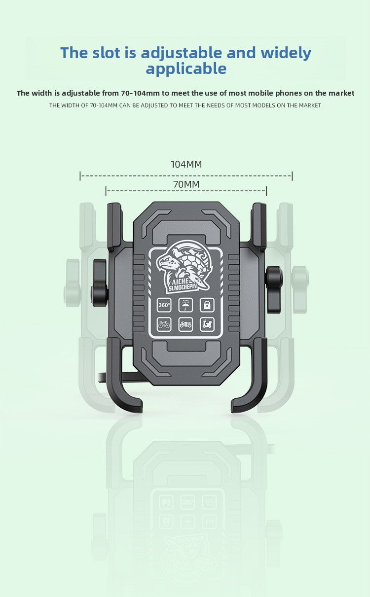Electric Bike Phone Holder Navigation Mount Motorcycle Delivery Rider Bike Mount Aluminum Alloy with Umbrella Holder