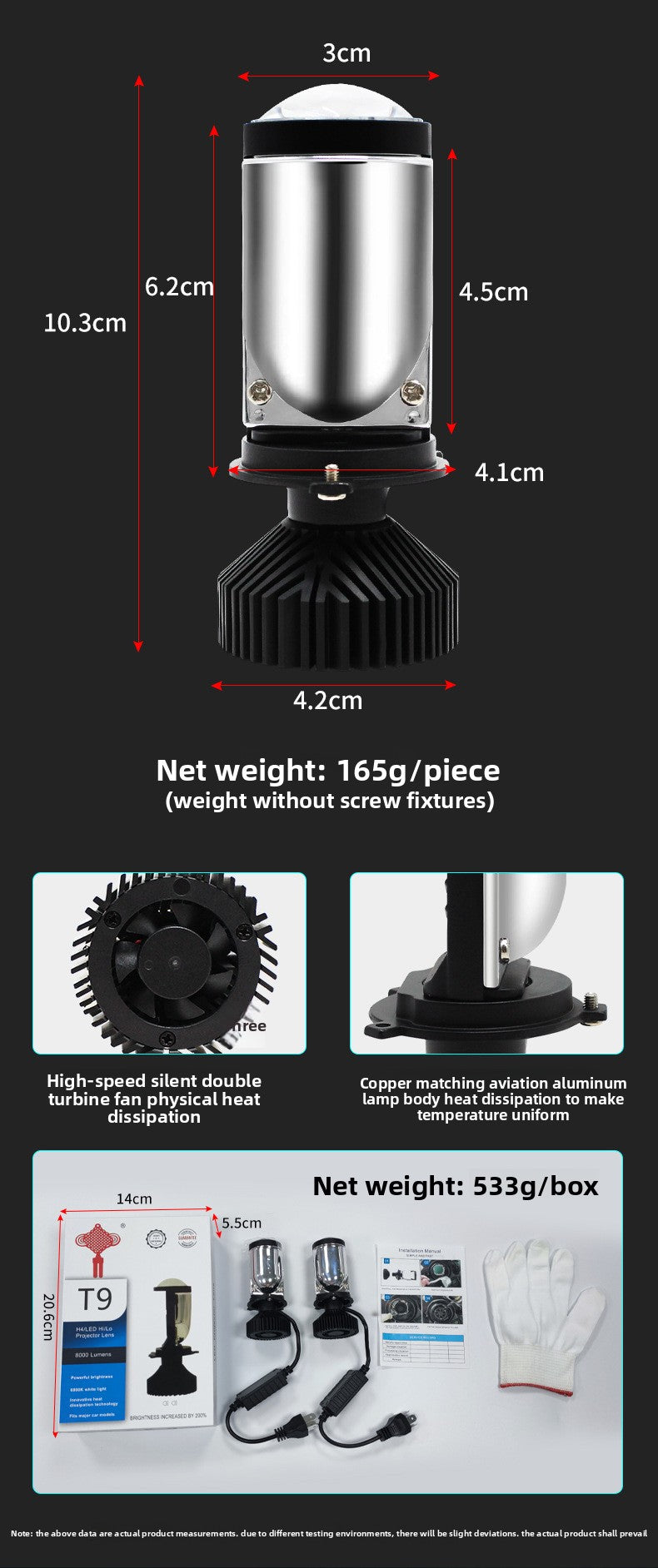 Factory in stock T9Lens H4Integrated High and Low Beam Car Light Universal Headlight for Cars and Motorcycles LED The headlights are super bright