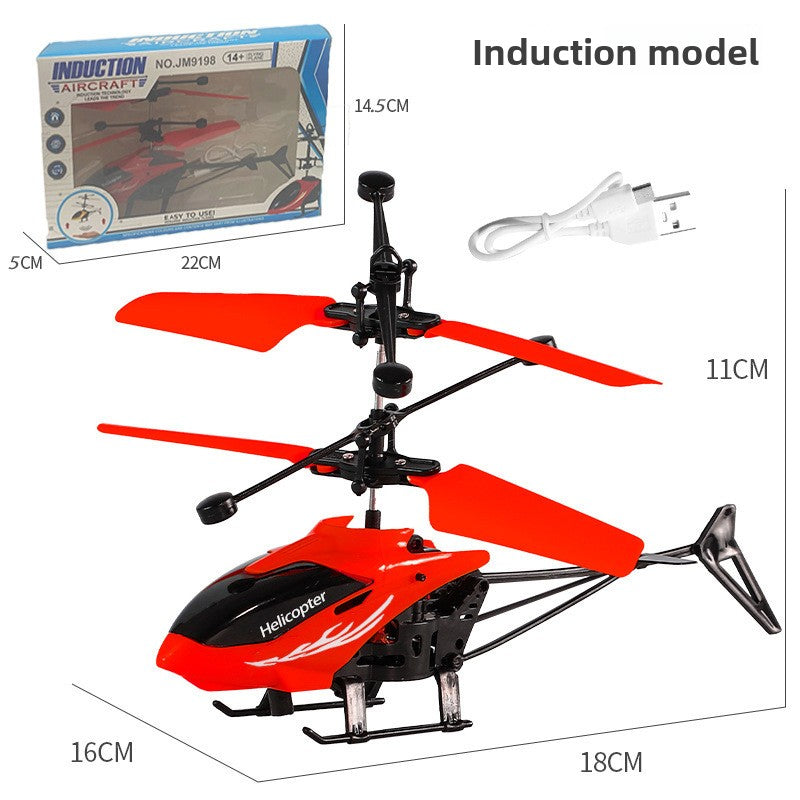Remote Control Aircraft Helicopter Rechargeable Children's Toy Boy Induction Suspension UAV Aircraft Girl