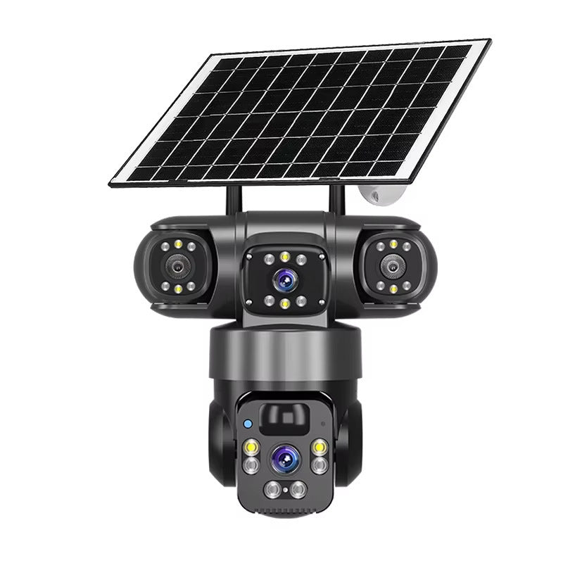 QL19Panoramic View360Three-screen Wireless Smart wifi/4G Solar-powered Camera Surveillance Bullet Dome Integrated