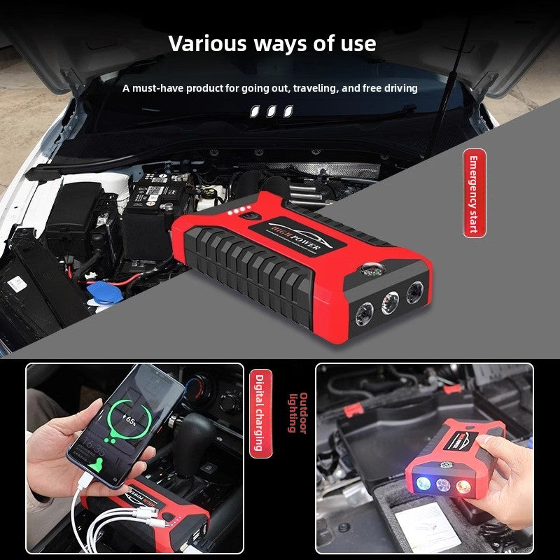 Car and Motorcycle Emergency Jump Starter Large Capacity Car Starter12v Jump Starter Electric Ignition Device Battery Power Bank