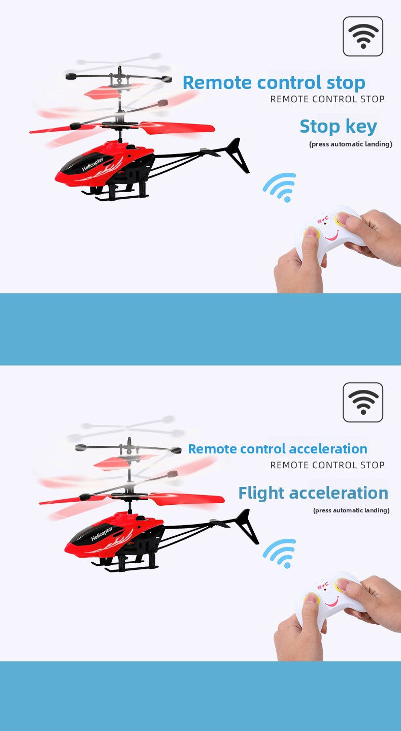 Remote Control Aircraft Helicopter Rechargeable Children's Toy Boy Induction Suspension UAV Aircraft Girl