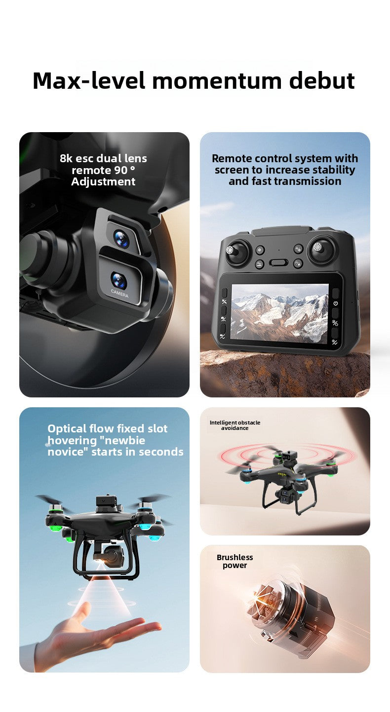 New Product S112Brushless drone aerial photography high-definition aircraft with large screen control8K Long Battery Life Remote Control Airplane