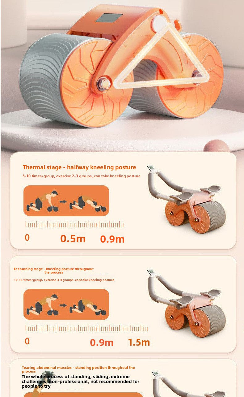 Abdominal Wheel Automatic Rebound Belly Contracting and Abdominal Rolling Exercise Abdominal Muscle Training Artifact Unisex Household Elbow Support Roller Fitness Equipment