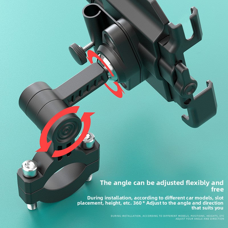 Electric Bike Phone Holder Navigation Mount Motorcycle Delivery Rider Bike Mount Aluminum Alloy with Umbrella Holder