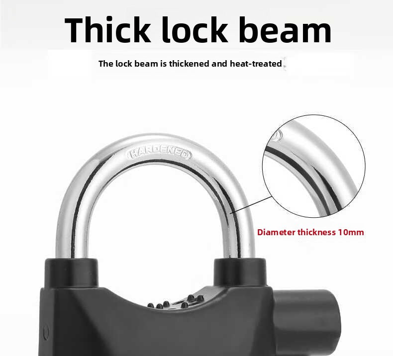 Electric Scooter Anti-Theft Alarm Lock Padlock Motorcycle Electric Bike Bicycle Anti-Theft Lock Outdoor Gate Lock Waterproof