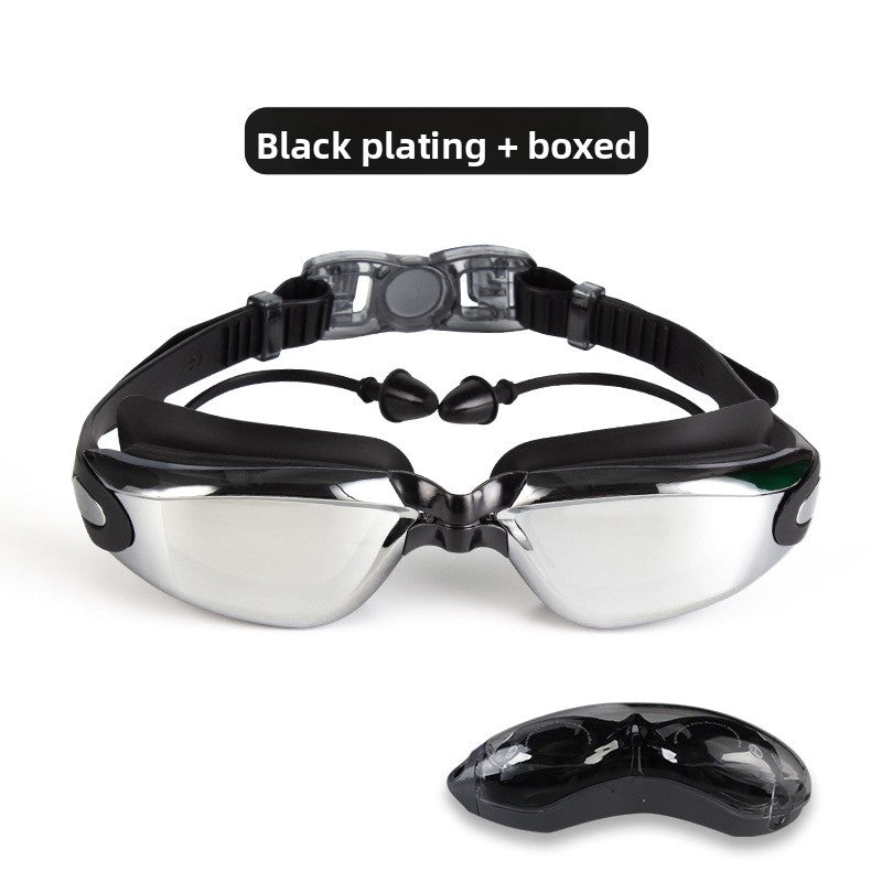 Adult Diving Electroplated Swimming Goggles with Waterproof Anti-fog HD Silicone Swimming Glasses Wholesale Goggles
