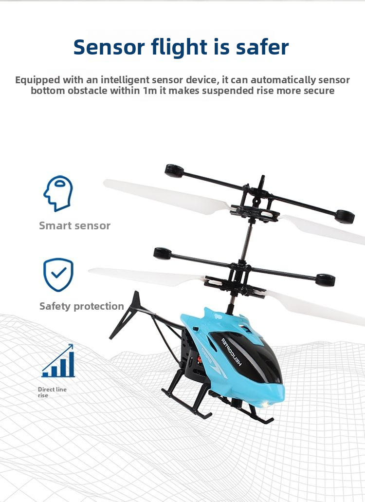 Remote Control Aircraft Helicopter Rechargeable Children's Toy Boy Induction Suspension UAV Aircraft Girl