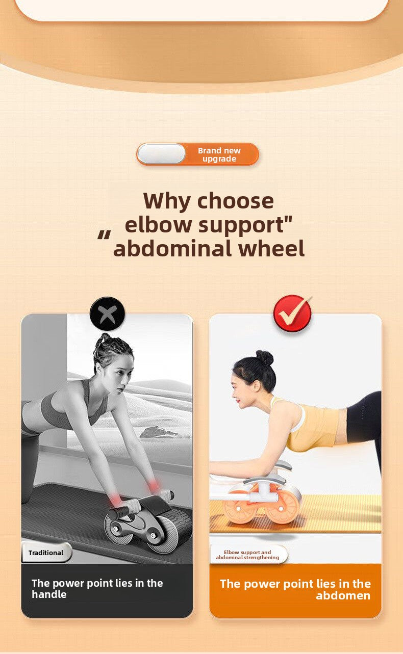 Abdominal Wheel Automatic Rebound Belly Contracting and Abdominal Rolling Exercise Abdominal Muscle Training Artifact Unisex Household Elbow Support Roller Fitness Equipment