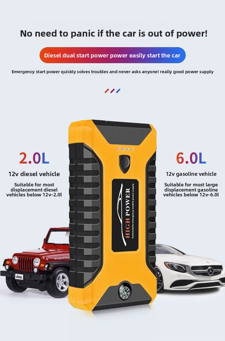 Car and Motorcycle Emergency Jump Starter Large Capacity Car Starter12v Jump Starter Electric Ignition Device Battery Power Bank