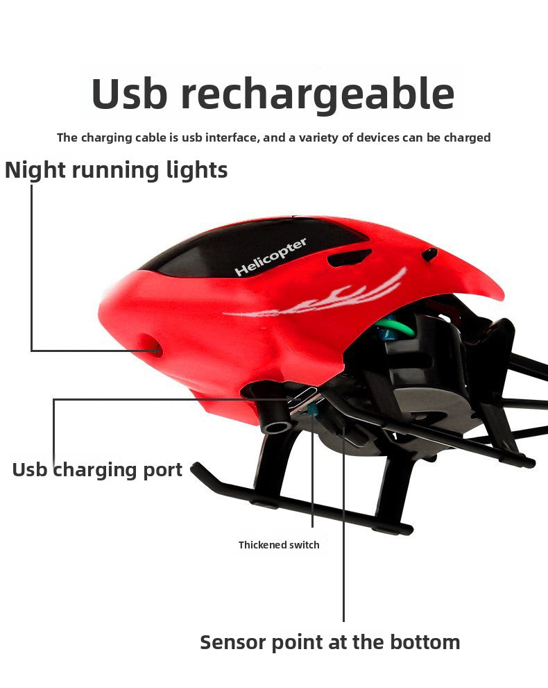 Remote Control Aircraft Helicopter Rechargeable Children's Toy Boy Induction Suspension UAV Aircraft Girl