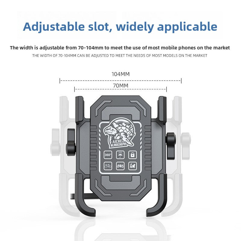Electric Bike Phone Holder Navigation Mount Motorcycle Delivery Rider Bike Mount Aluminum Alloy with Umbrella Holder