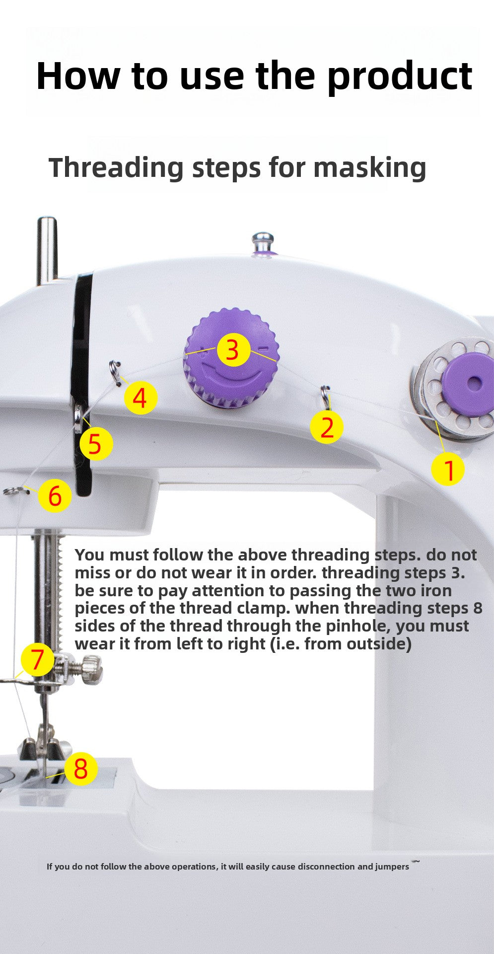 Factory Wholesale202Household Mini Sewing Machine Small Fully Automatic Multi-Functional Micro Desktop Electric Sewing Machine