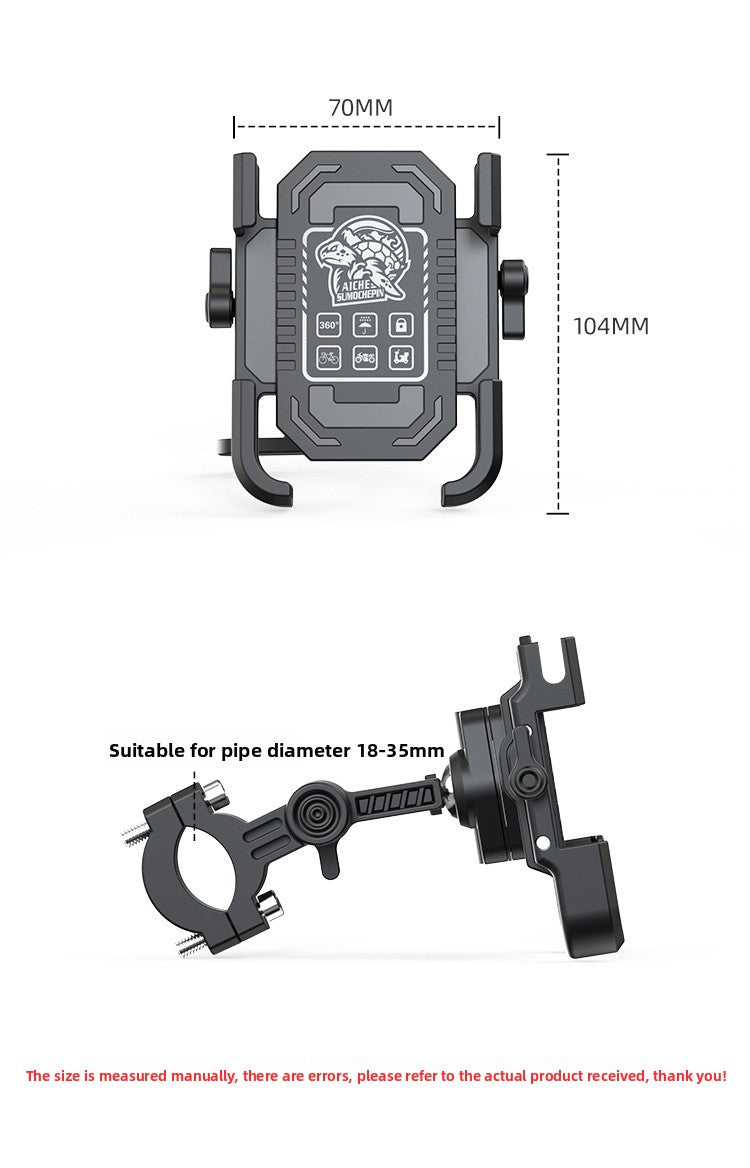 Electric Bike Phone Holder Navigation Mount Motorcycle Delivery Rider Bike Mount Aluminum Alloy with Umbrella Holder
