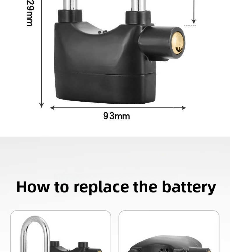 Electric Scooter Anti-Theft Alarm Lock Padlock Motorcycle Electric Bike Bicycle Anti-Theft Lock Outdoor Gate Lock Waterproof