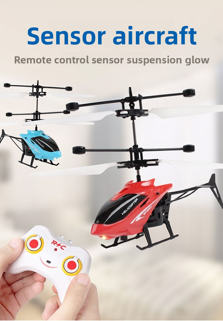 Remote Control Aircraft Helicopter Rechargeable Children's Toy Boy Induction Suspension UAV Aircraft Girl
