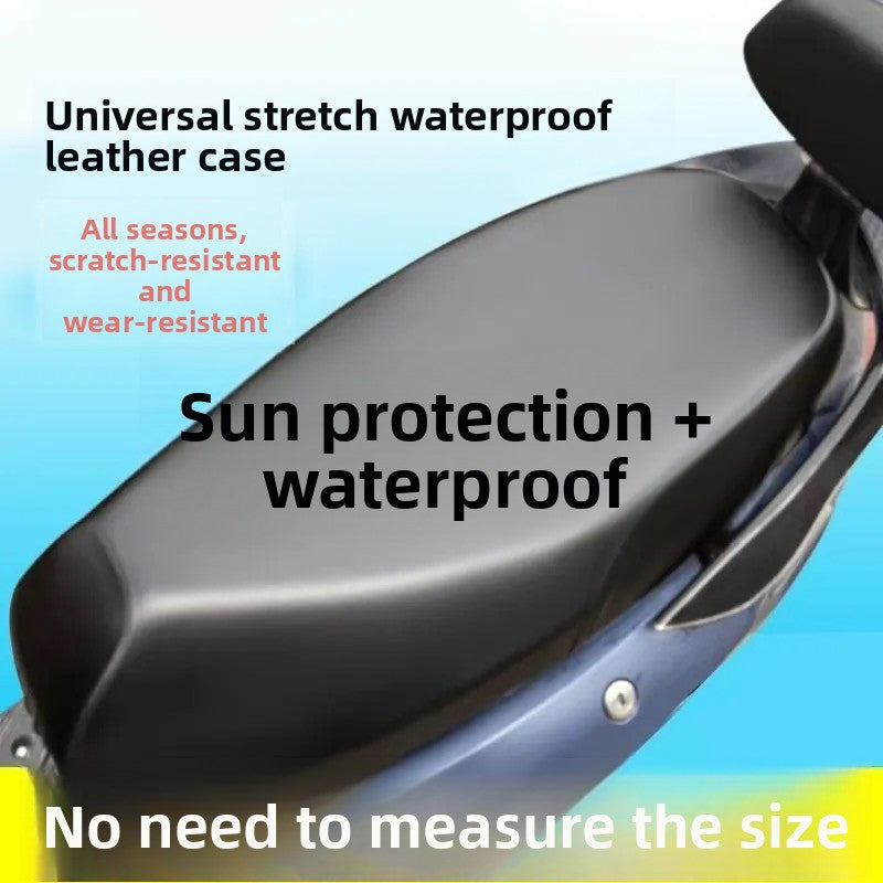Universal All-Season Electric Vehicle Seat Cushion Cover Motorcycle Universal Leather Seat Cushion Cover Thickened Waterproof Sunproof Universal Size