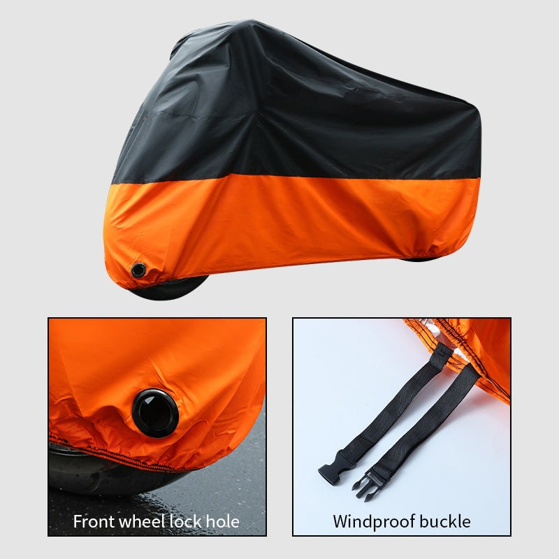 Two-tone Motorcycle Cover  Rainproof Thickened Three-Layer Color-Block Motorcycle Cover Sun Protection Shade