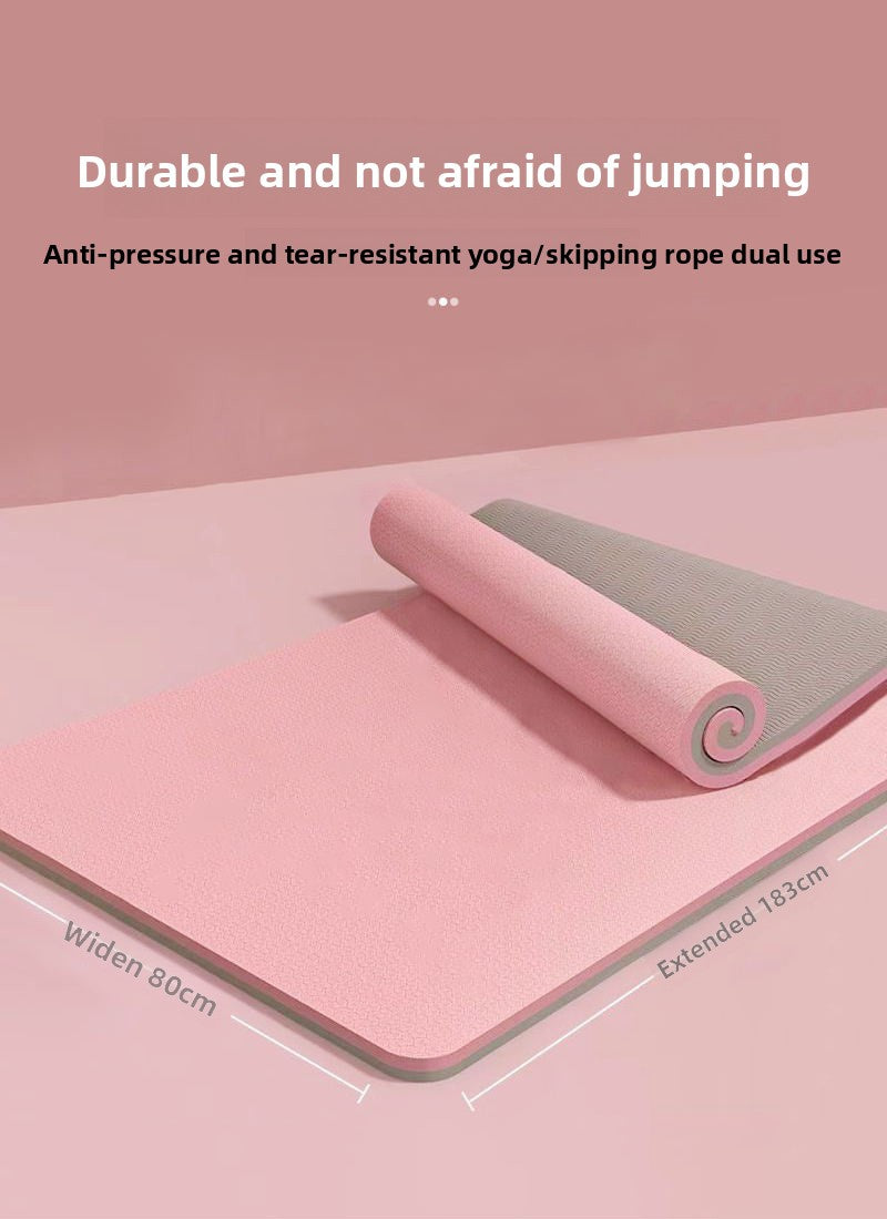 New two-tone TPE Yoga Mat Thickened Silent Shock Absorption Non-Slip Dance Mat Clearance Home Exercise Fitness Mat