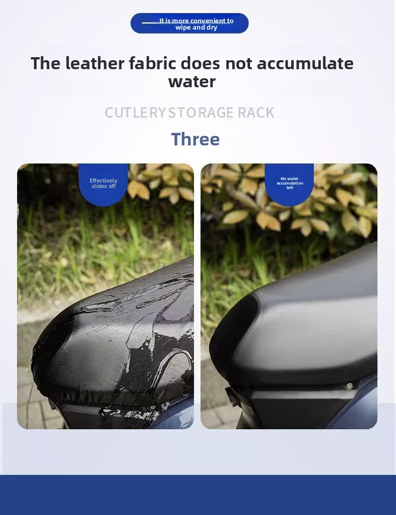 Universal All-Season Electric Vehicle Seat Cushion Cover Motorcycle Universal Leather Seat Cushion Cover Thickened Waterproof Sunproof Universal Size