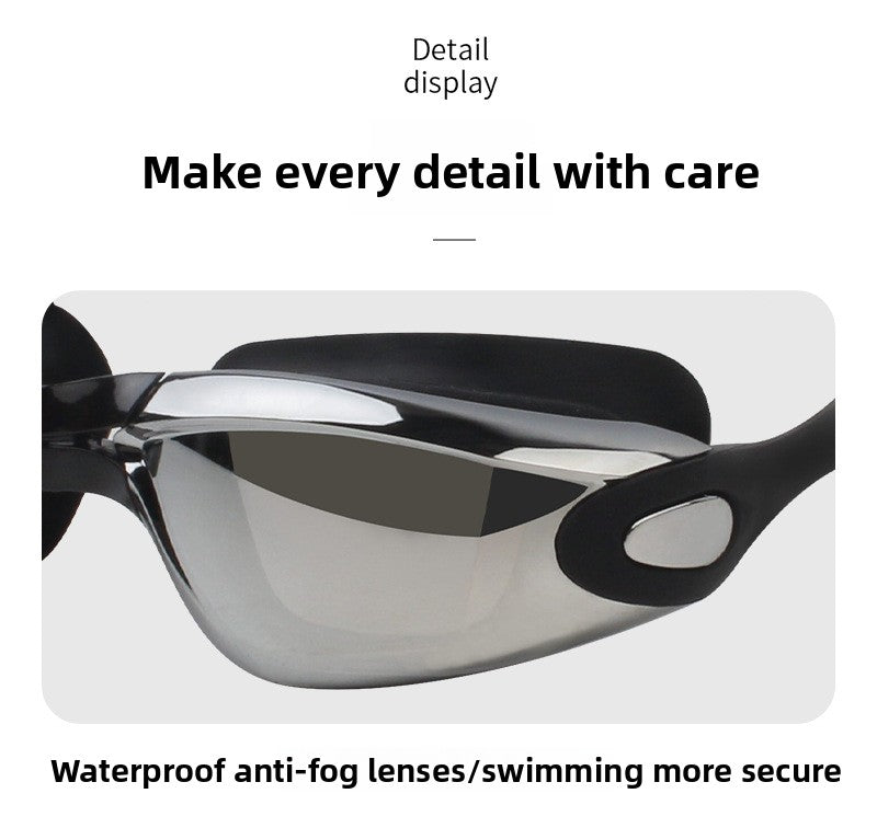 Adult Diving Electroplated Swimming Goggles with Waterproof Anti-fog HD Silicone Swimming Glasses Wholesale Goggles