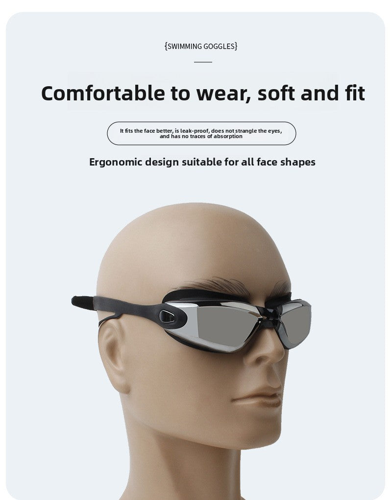 Adult Diving Electroplated Swimming Goggles with Waterproof Anti-fog HD Silicone Swimming Glasses Wholesale Goggles