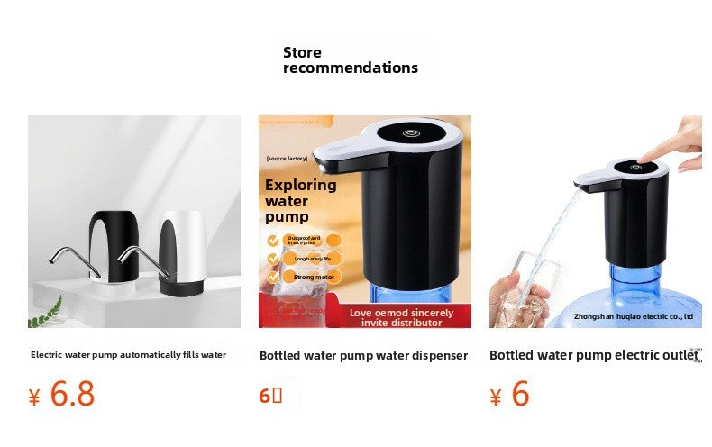 Bottled Water Pump Electric Water Dispenser Household Wireless Water Pump Pure Water Bucket Water Dispenser Foldable