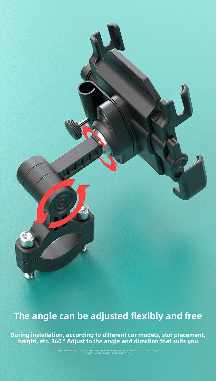 Electric Bike Phone Holder Navigation Mount Motorcycle Delivery Rider Bike Mount Aluminum Alloy with Umbrella Holder