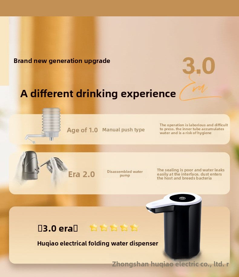 Bottled Water Pump Electric Water Dispenser Household Wireless Water Pump Pure Water Bucket Water Dispenser Foldable
