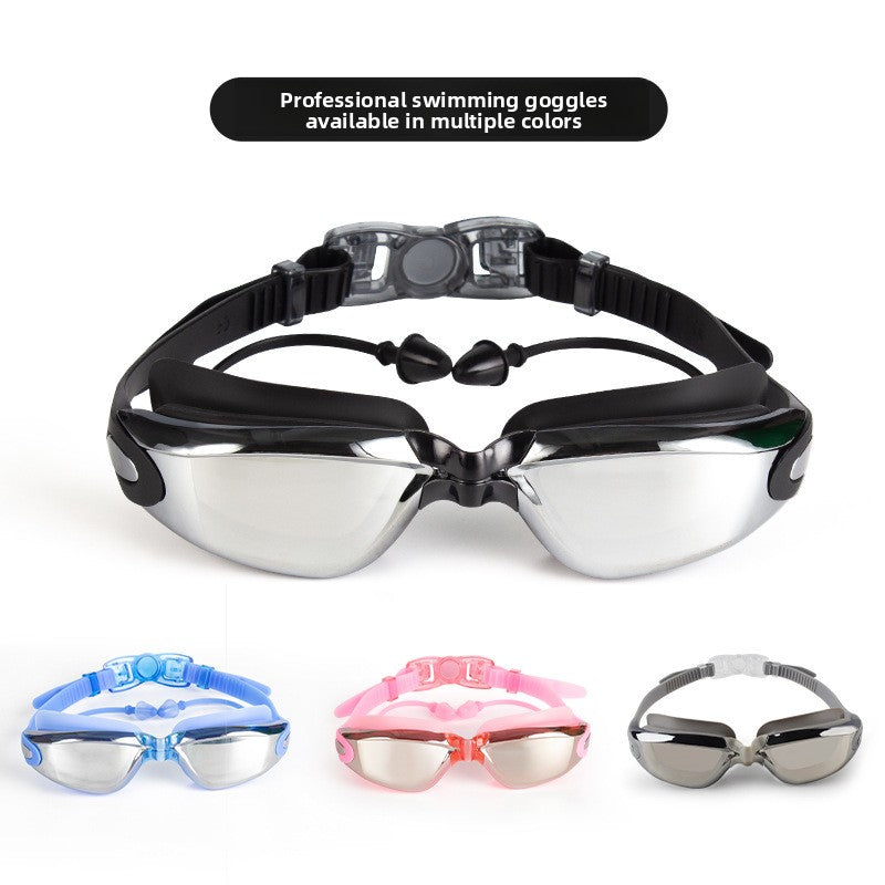 Adult Diving Electroplated Swimming Goggles with Waterproof Anti-fog HD Silicone Swimming Glasses Wholesale Goggles
