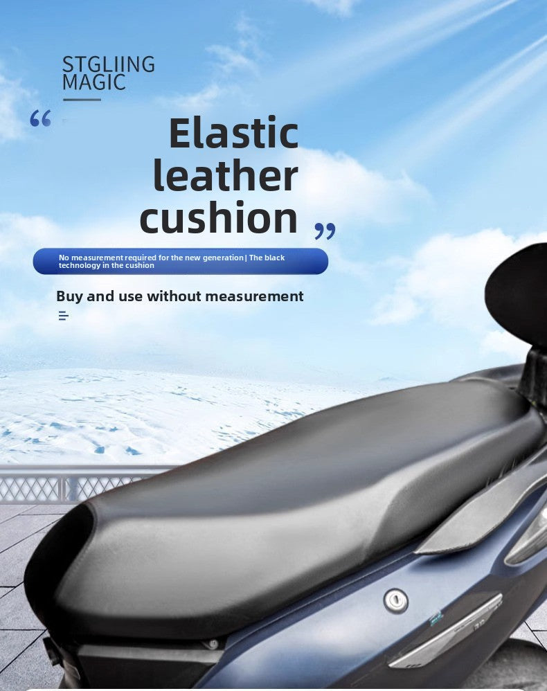 Universal All-Season Electric Vehicle Seat Cushion Cover Motorcycle Universal Leather Seat Cushion Cover Thickened Waterproof Sunproof Universal Size