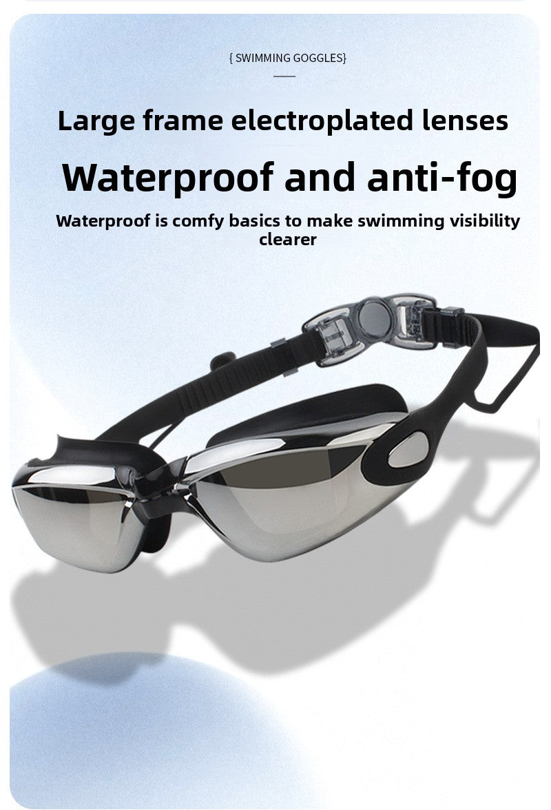 Adult Diving Electroplated Swimming Goggles with Waterproof Anti-fog HD Silicone Swimming Glasses Wholesale Goggles