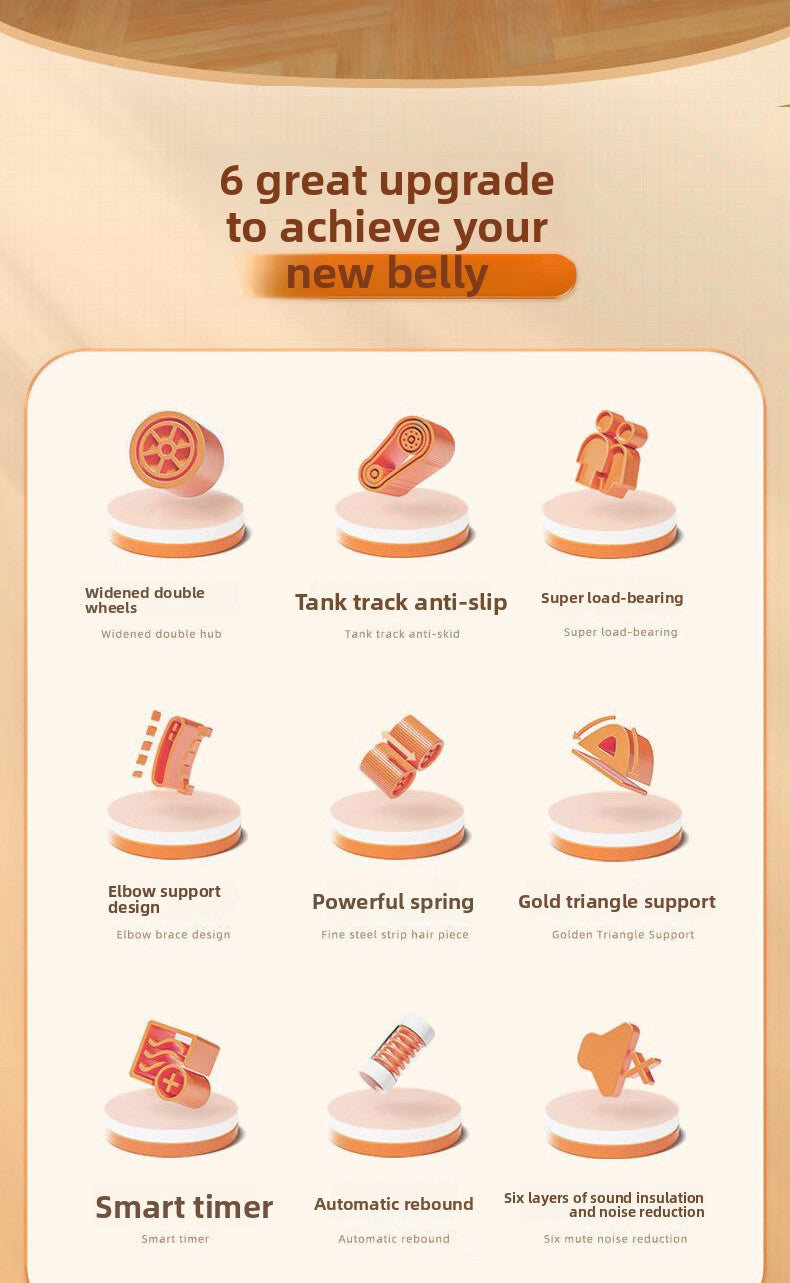 Abdominal Wheel Automatic Rebound Belly Contracting and Abdominal Rolling Exercise Abdominal Muscle Training Artifact Unisex Household Elbow Support Roller Fitness Equipment