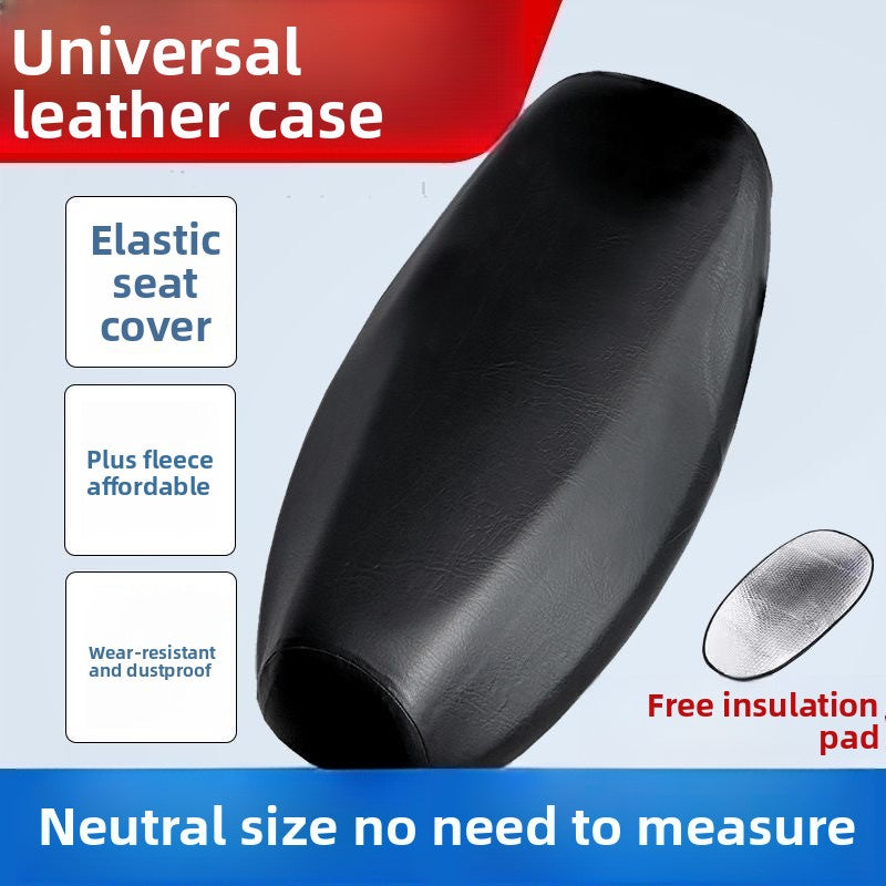 Universal All-Season Electric Vehicle Seat Cushion Cover Motorcycle Universal Leather Seat Cushion Cover Thickened Waterproof Sunproof Universal Size