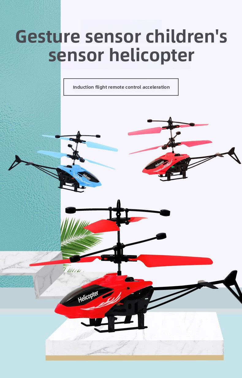 Remote Control Aircraft Helicopter Rechargeable Children's Toy Boy Induction Suspension UAV Aircraft Girl