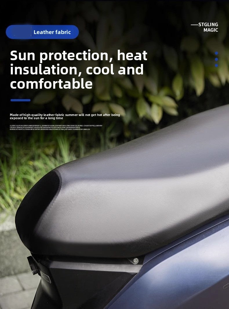 Universal All-Season Electric Vehicle Seat Cushion Cover Motorcycle Universal Leather Seat Cushion Cover Thickened Waterproof Sunproof Universal Size
