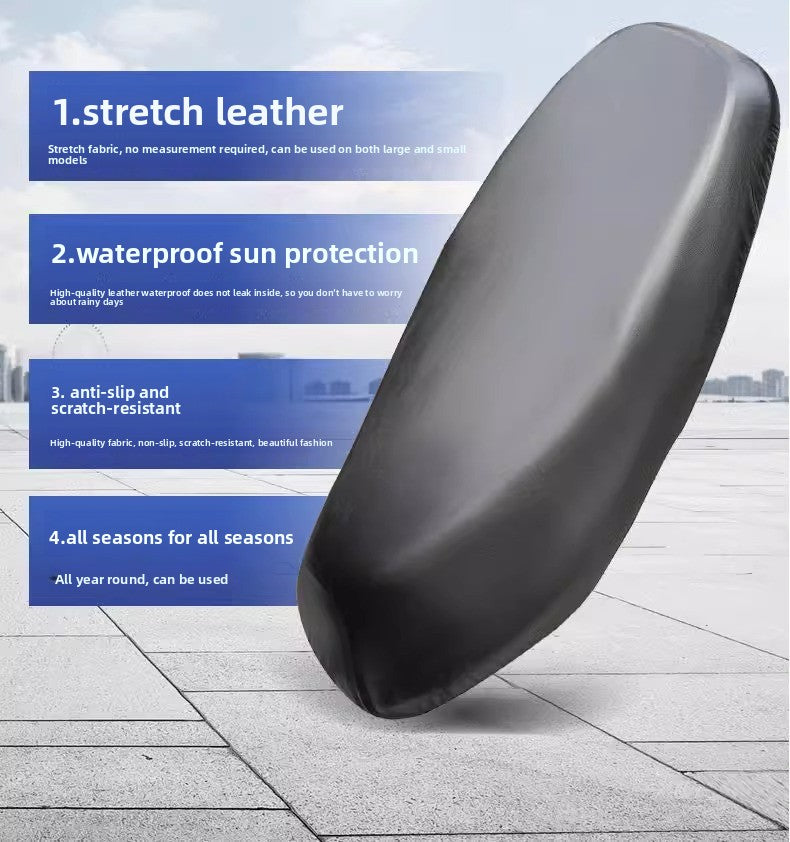 Universal All-Season Electric Vehicle Seat Cushion Cover Motorcycle Universal Leather Seat Cushion Cover Thickened Waterproof Sunproof Universal Size
