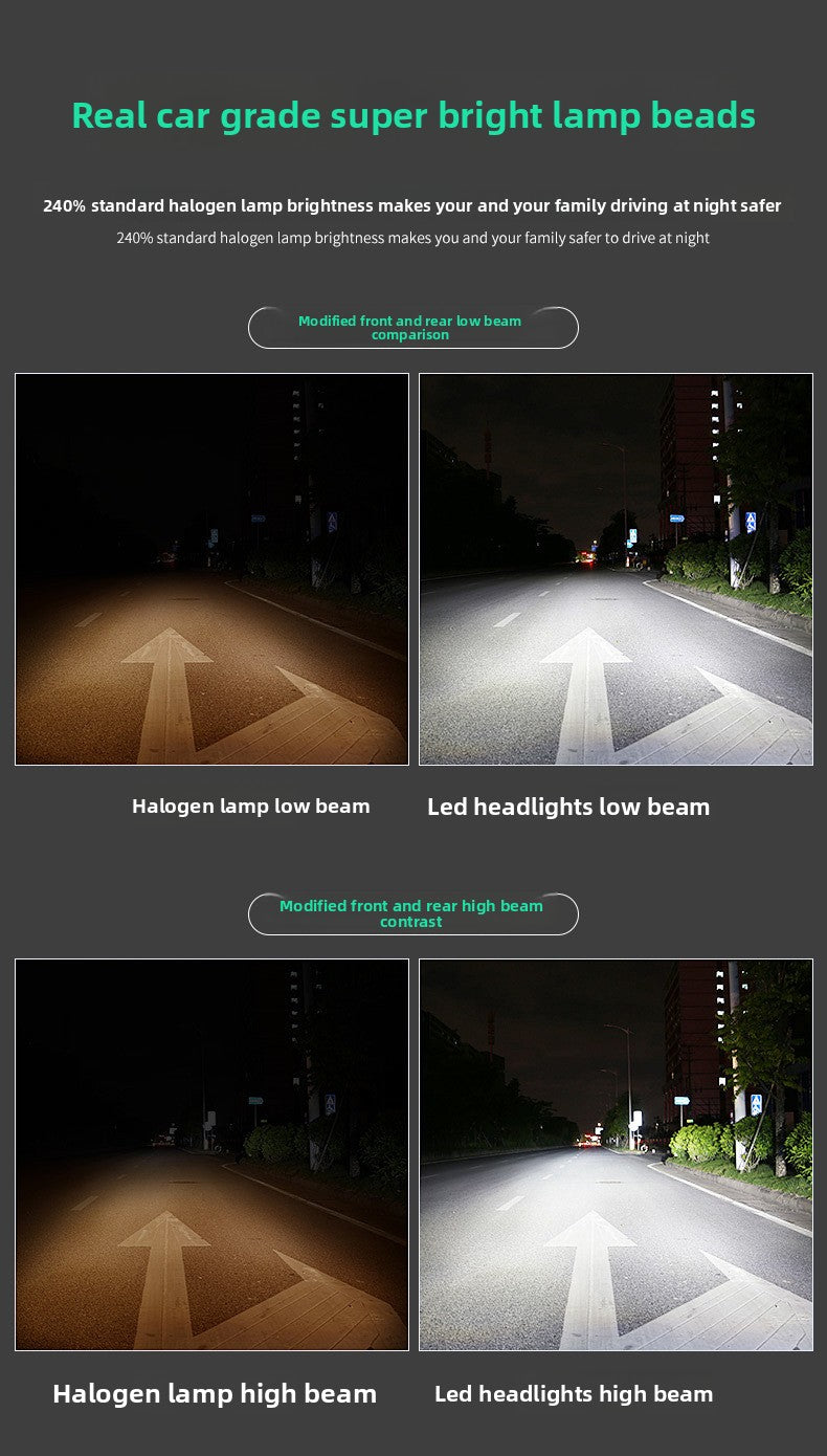 Factory in stock T9Lens H4Integrated High and Low Beam Car Light Universal Headlight for Cars and Motorcycles LED The headlights are super bright