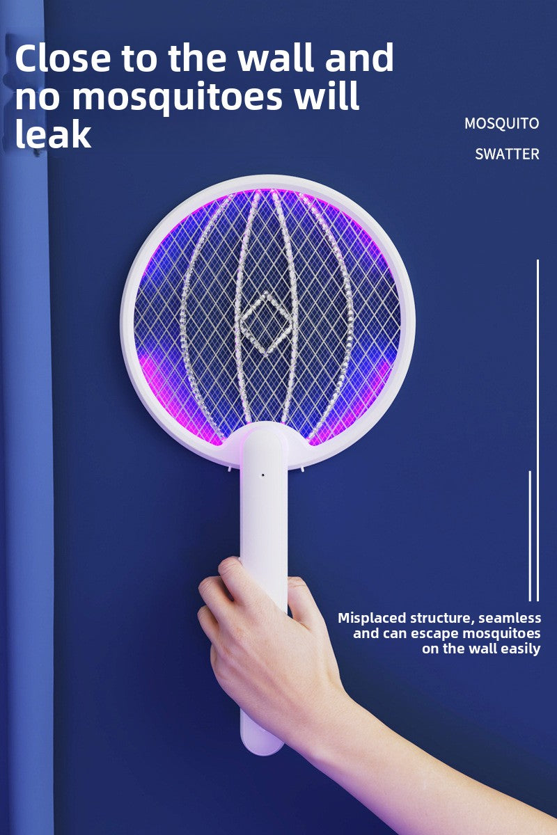 Cross-Border New Mosquito Killer Lamp 3-in-1 Electric Shock Retractable Foldable Rotating Automatic Mosquito Trap Rechargeable Electric Mosquito Swatter for Home Use