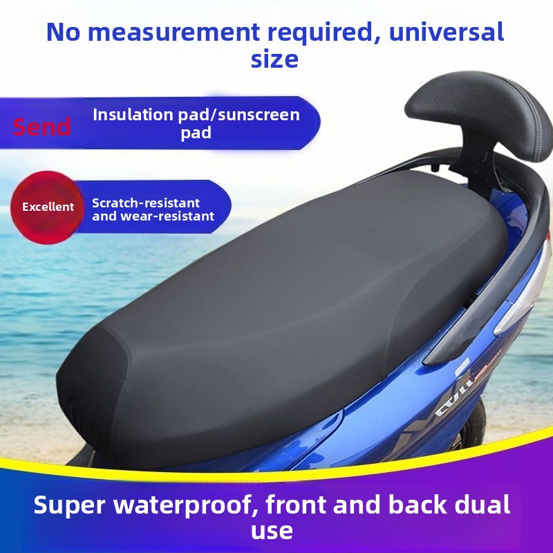 Universal All-Season Electric Vehicle Seat Cushion Cover Motorcycle Universal Leather Seat Cushion Cover Thickened Waterproof Sunproof Universal Size