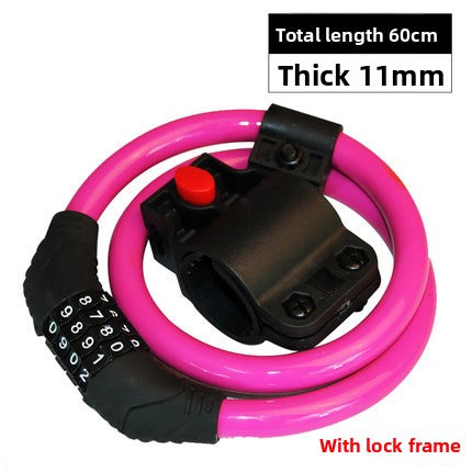 Motorcycle Bicycle Combination Lock Mountain Bike Lock Equipment Bicycle Accessories Anti-theft Lock Electric Bike Steel Wire Lock Ring Lock