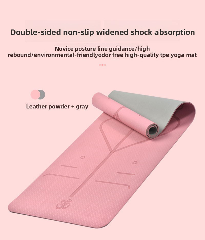New two-tone TPE Yoga Mat Thickened Silent Shock Absorption Non-Slip Dance Mat Clearance Home Exercise Fitness Mat