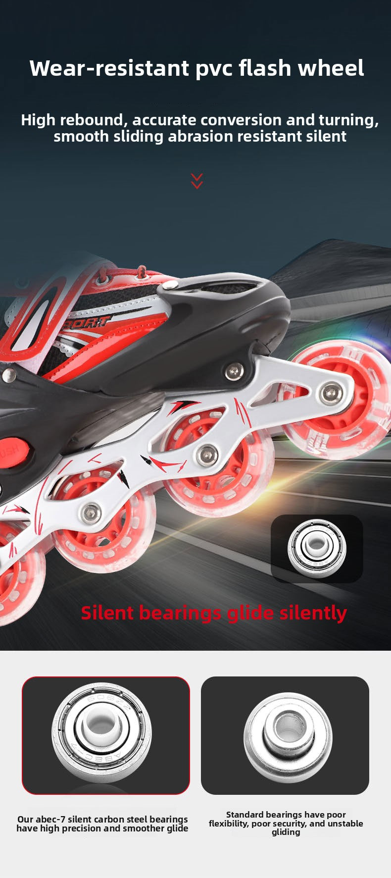 PVC Children's Roller Skates Universal Roller Skates Professional Adult Roller Skates Speed Skates Inline Skates Sliding Shoes Wholesale