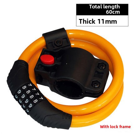 Motorcycle Bicycle Combination Lock Mountain Bike Lock Equipment Bicycle Accessories Anti-theft Lock Electric Bike Steel Wire Lock Ring Lock