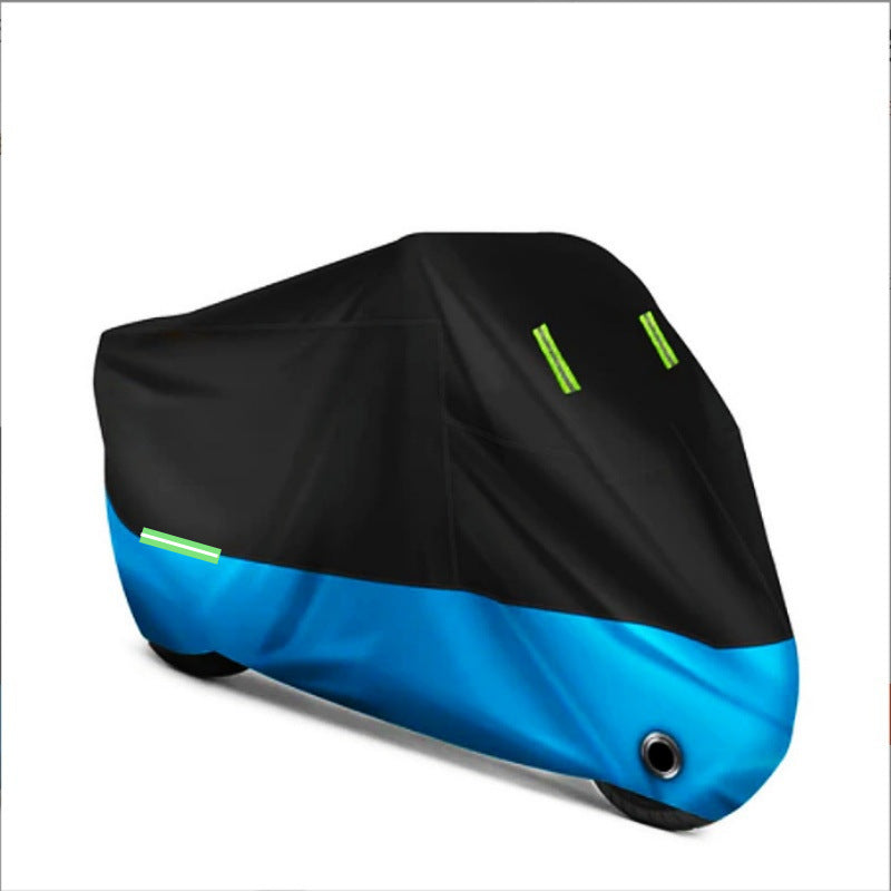 Two-tone Motorcycle Cover  Rainproof Thickened Three-Layer Color-Block Motorcycle Cover Sun Protection Shade