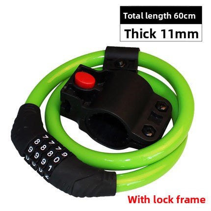 Motorcycle Bicycle Combination Lock Mountain Bike Lock Equipment Bicycle Accessories Anti-theft Lock Electric Bike Steel Wire Lock Ring Lock