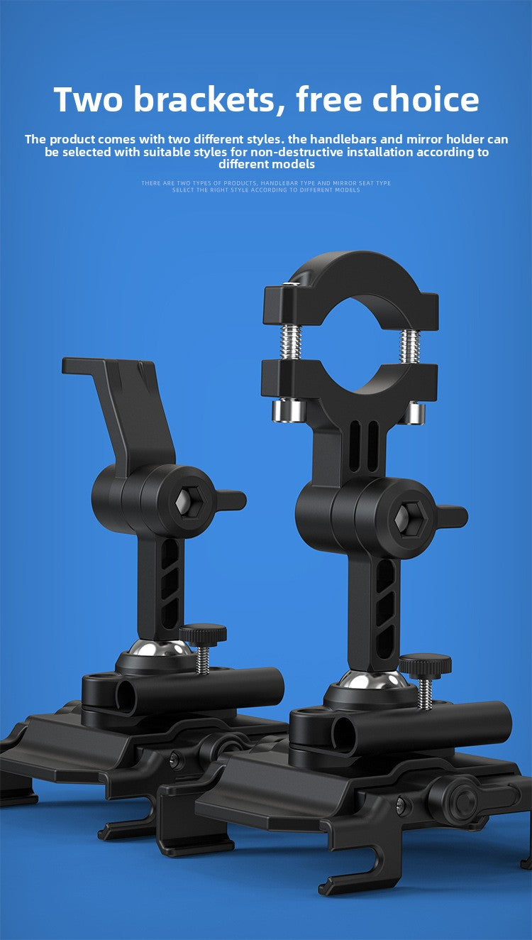 Electric Bike Phone Holder Navigation Mount Motorcycle Delivery Rider Bike Mount Aluminum Alloy with Umbrella Holder