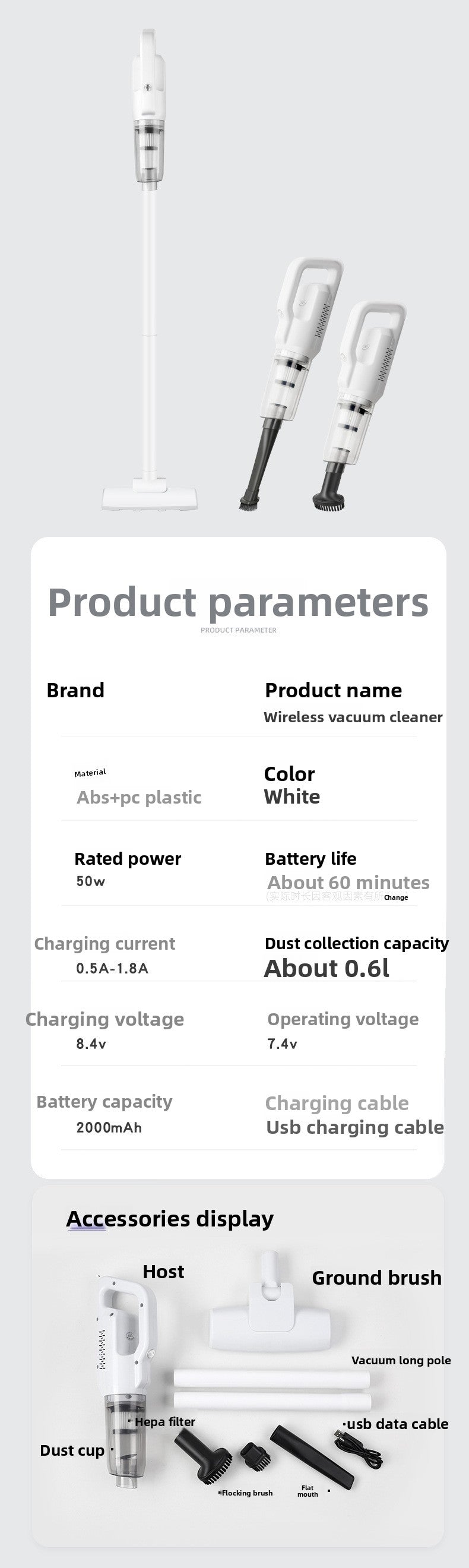 Handheld Household Wireless Charging Vacuum Cleaner Car Large Suction Small Vacuum and Mop Combo Floor Cleaning Machine Vacuum Cleaner